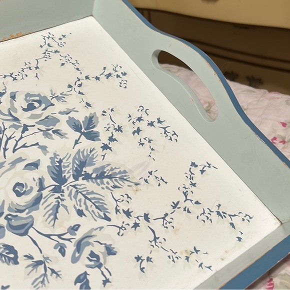 Gorgeous, Vintage Wooden “Antique Blue” Bedroom Tray. - Picture 3 of 9